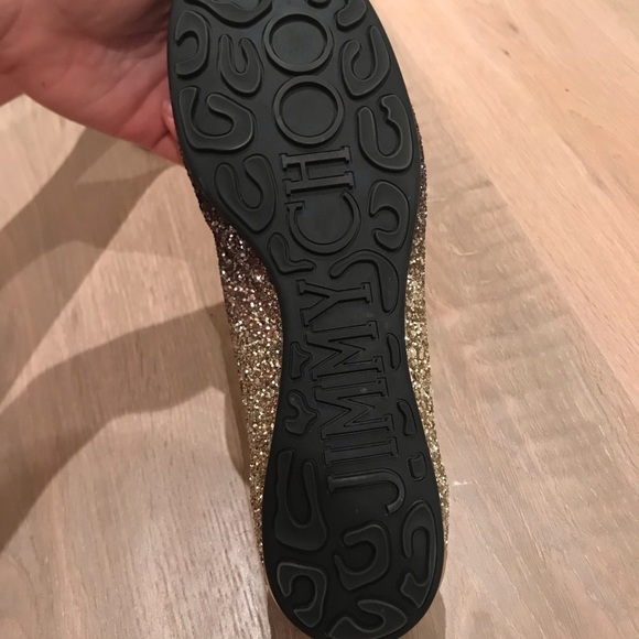 Jimmy Choo gold black and glitter flats - Picture 5 of 7